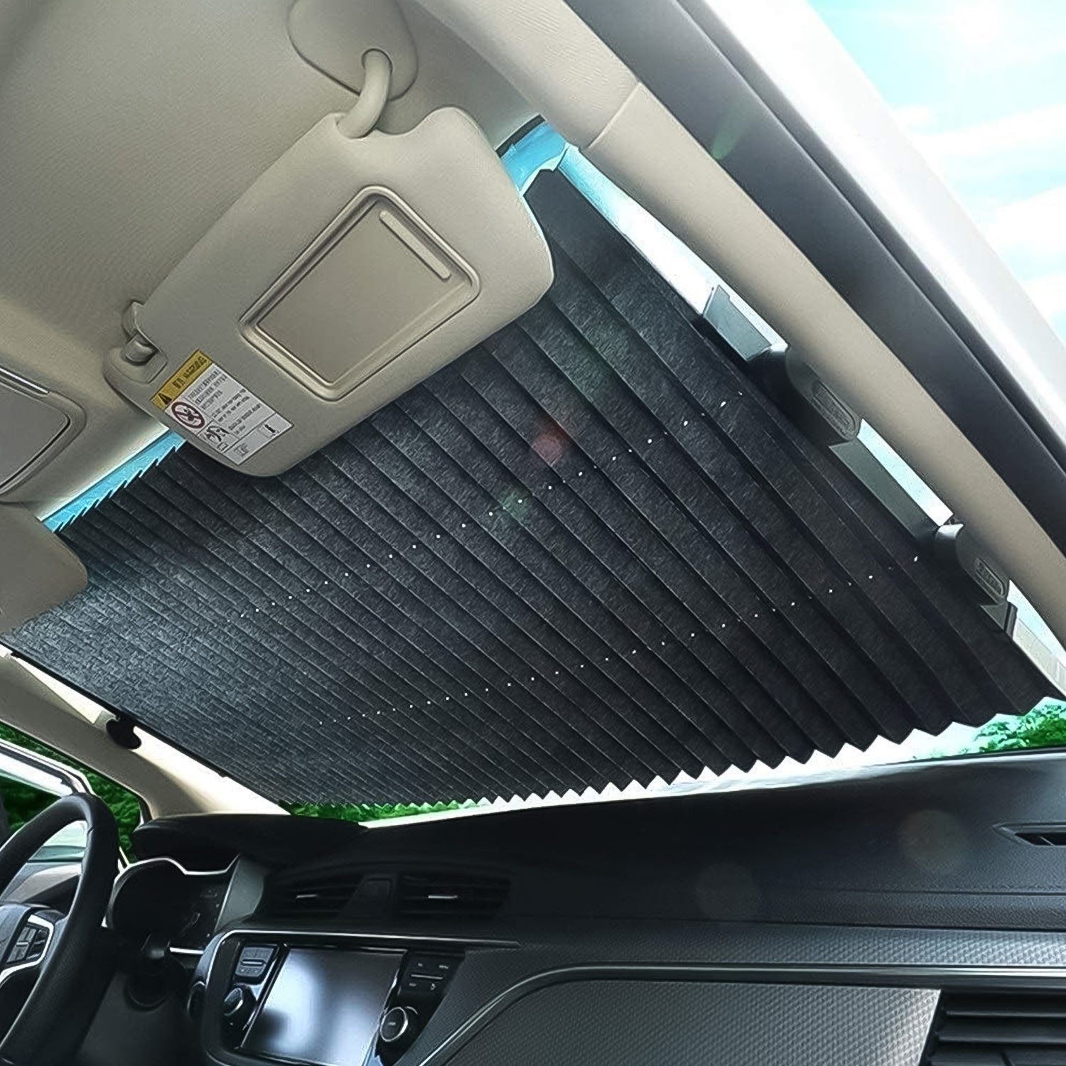 Retractable Long Foldable Windshield Sun Shade for Car (1 Set) Retractable Long Foldable Windshield Sun Shade for Car (1 Set)